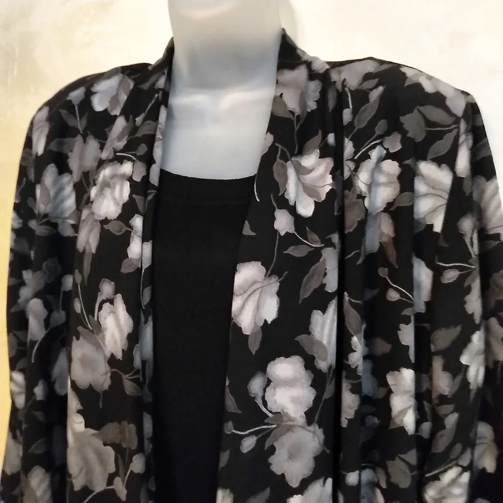 LONG Floral Vintage 80's Jacket EUC 1X - Picture 3 of 6